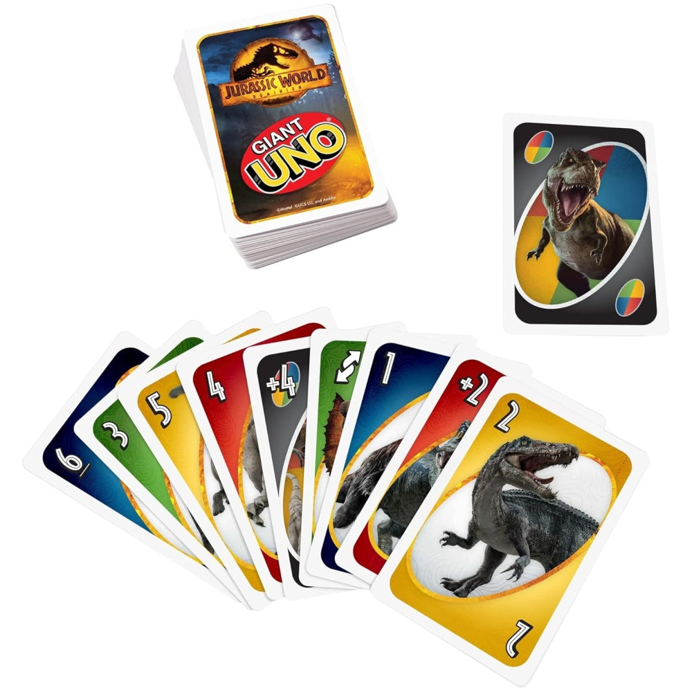 Mattel Games Giant UNO Jurassic World Domination Card Game for Kids &amp; Game Night