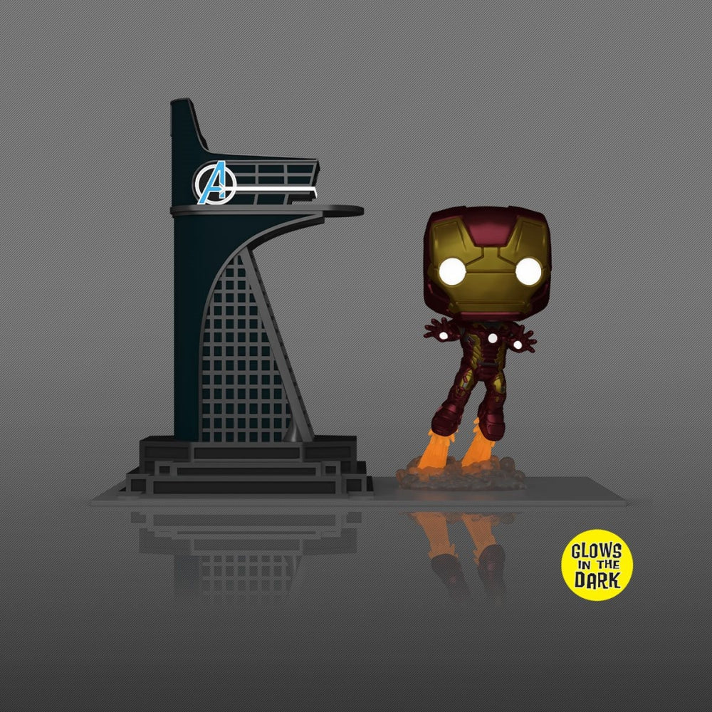 Avengers 2 Iron Man with Avengers Tower Glow-in-the-Dark Funko Pop! Town