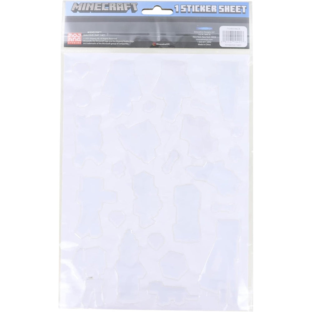 Minecraft Raised 3D Sticker Sheet – 26 Piece Puffy Minecraft Character Stickers (Assorted)