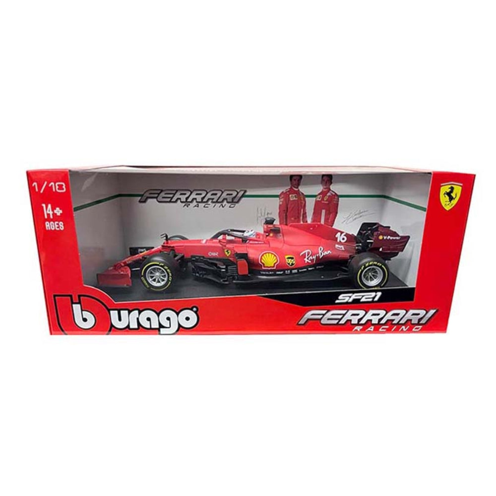 Bburago 1:18 2021 Ferrari SF21 Charles Leclerc #16 – Scuderia Ferrari Racing