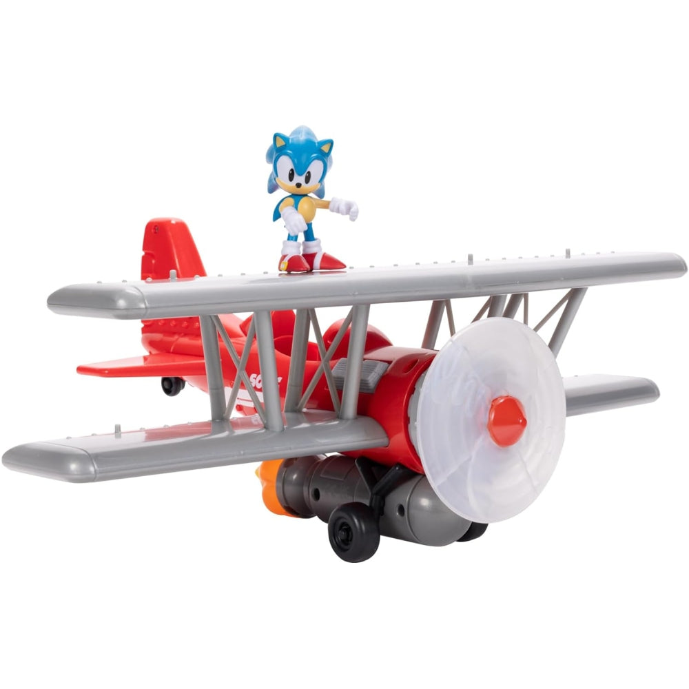 Sonic The Hedgehog Tornado Biplane Playset – Includes 2.5” Sonic Figure, Lights, Sounds & Spinning Propeller