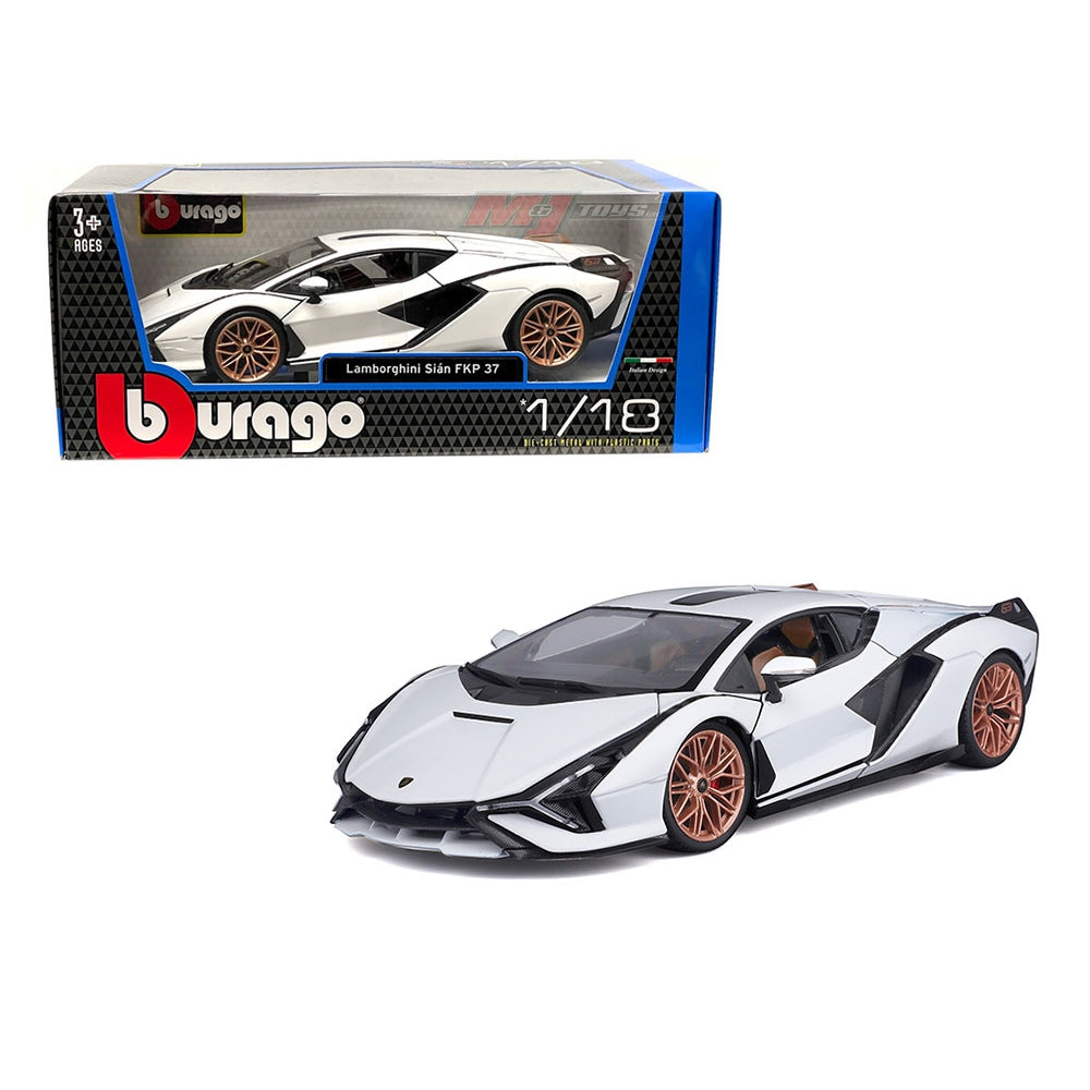 Bburago 1:18 Lamborghini Sian FKP 37 (White) – Plus Series