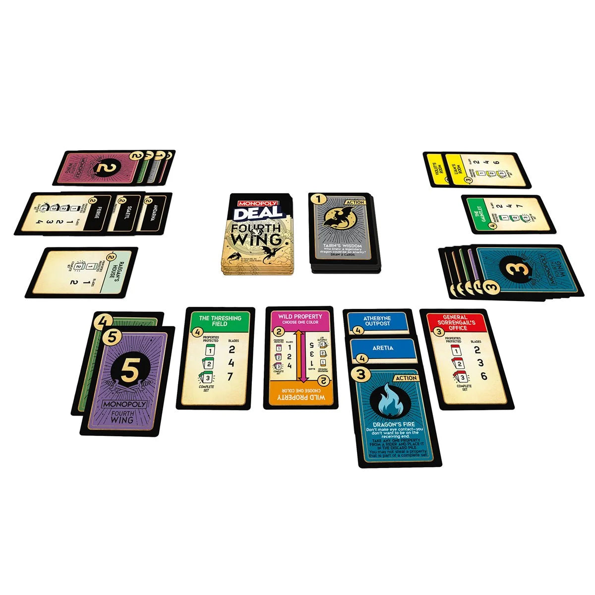 Monopoly Deal Fourth Wing Edition Card Game – Fast-Paced Strategy Game for Adults, Teens & Kids