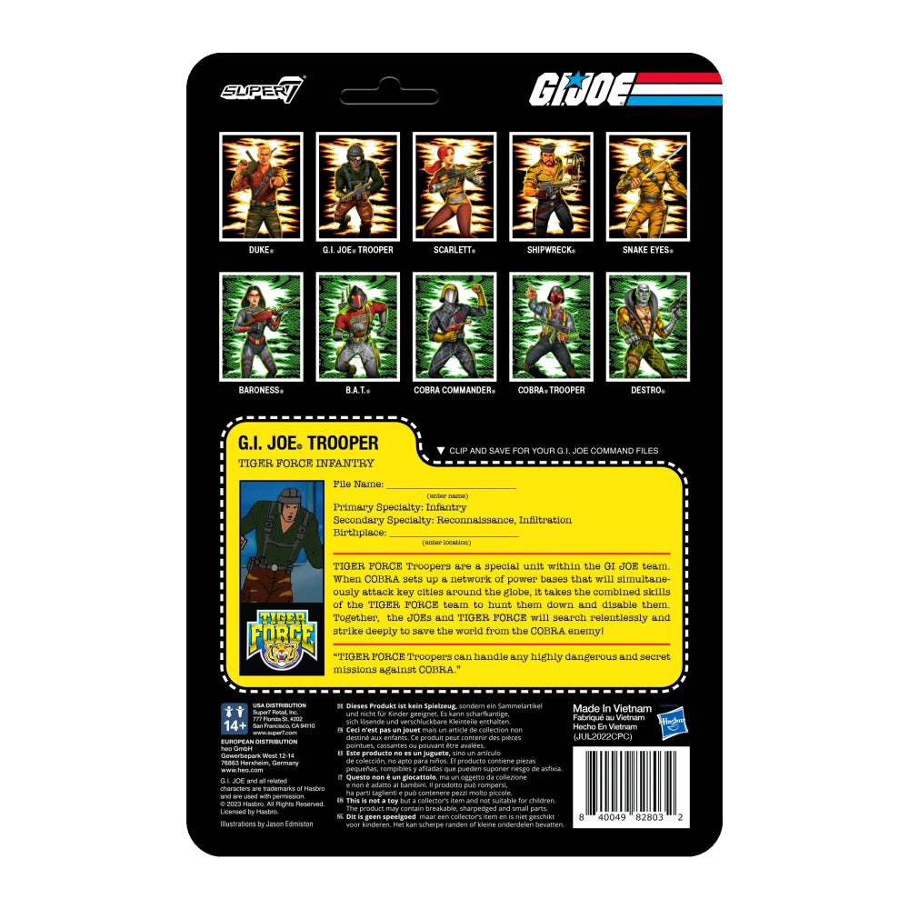 G.I. Joe ReAction Figures Wave 6 Tiger Force Greenshirt Goggles Down (Brown)