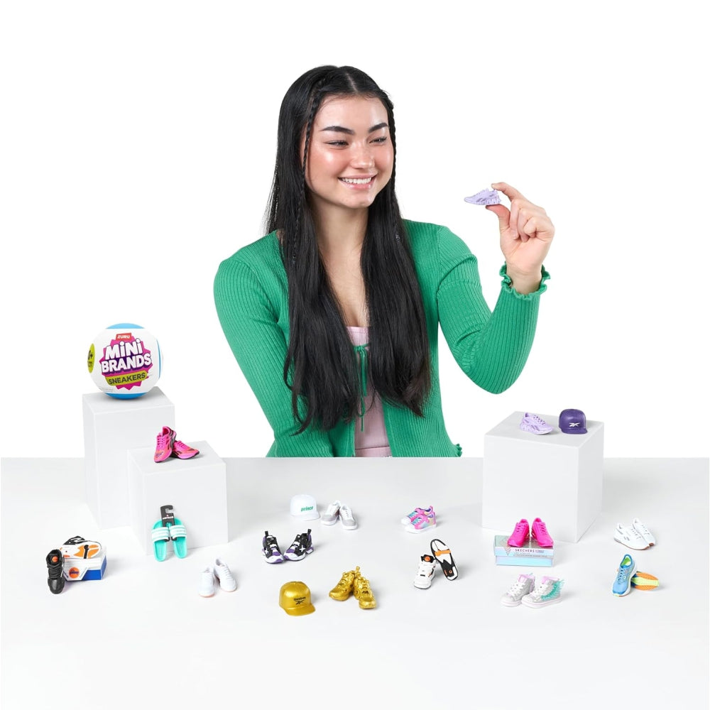 ZURU Mini Brands Sneakers Series 1 – Collectible Mystery Capsule with Mini Shoes, Accessories & Stickers (Assorted)