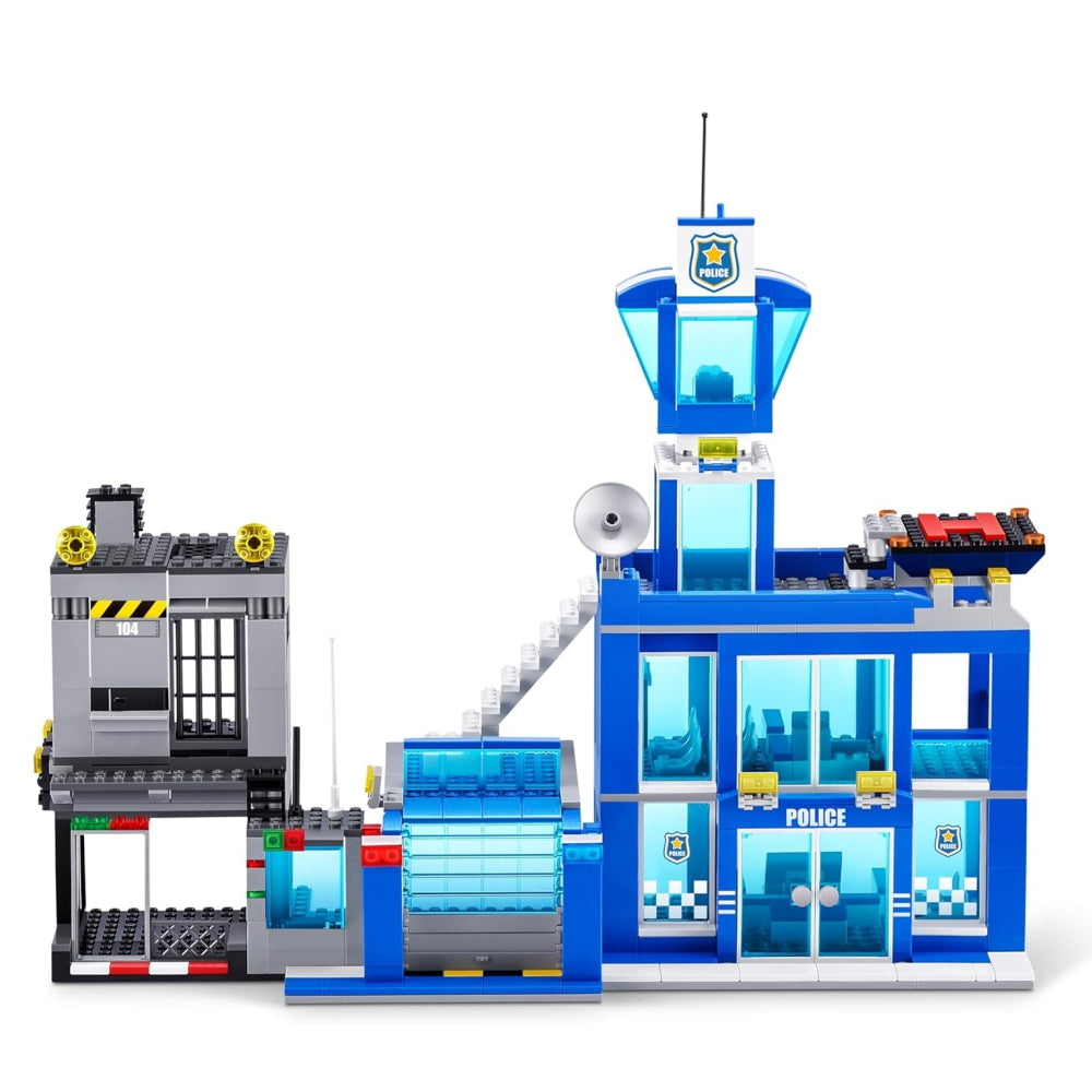 ZURU MAX Adventure Police Headquarters Playset – 822+ Piece Building Block Set (Police Station & Vehicles)