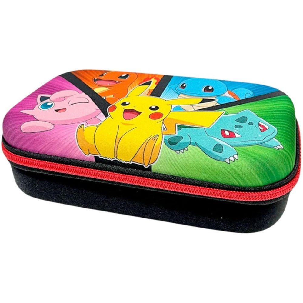 Pokémon Characters Pencil Case with Zipper Closure – Pikachu, Charmander, Squirtle & Bulbasaur Storage Pouch