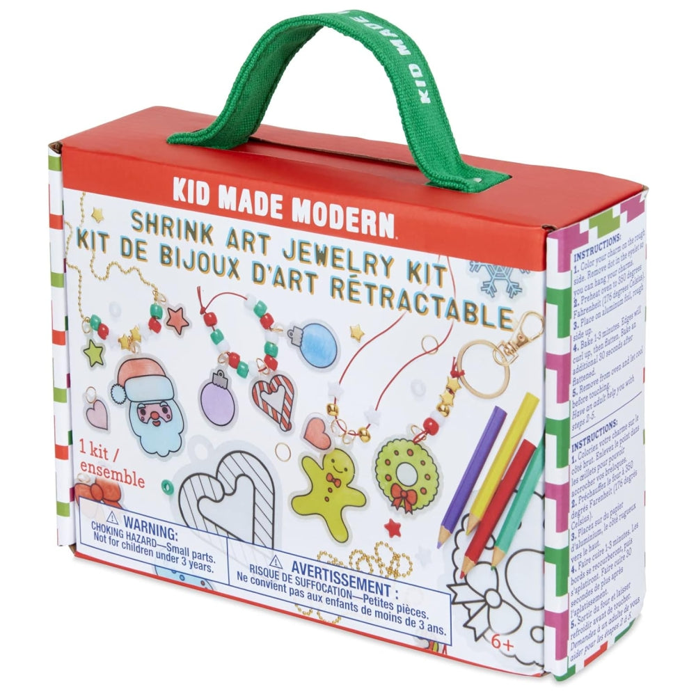 Kid Made Modern - Christmas Shrink Art Jewelry Kit - Kids Ages 6 and Up