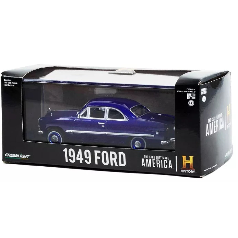 Greenlight 1949 Ford Coupe Blue Metallic &quot;The Cars That Made America&quot; (2017-Present) TV Series 1/43 Diecast Model Car