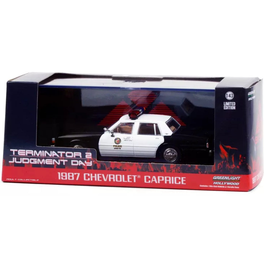Greenlight 1987 Chevrolet Caprice &quot;Metropolitan Police&quot; &quot;Terminator 2: Judgment Day&quot; (1991) Movie 1/43 Diecast Model Car