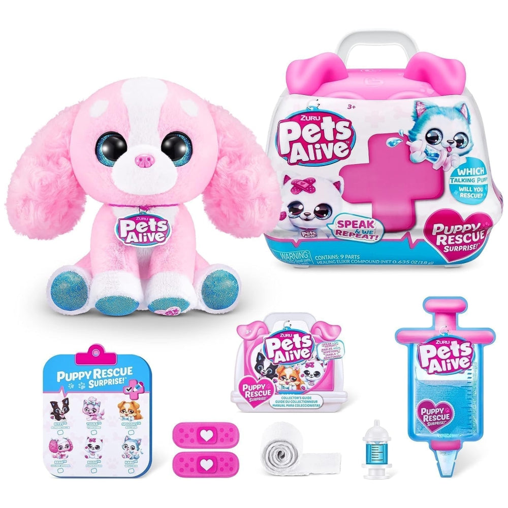 ZURU Pets Alive Pet Shop Surprise Series 3 Interactive Plush – Bulk 12 Pack Assortment (No Inner), Talking Rescue Pet Surprise Toy