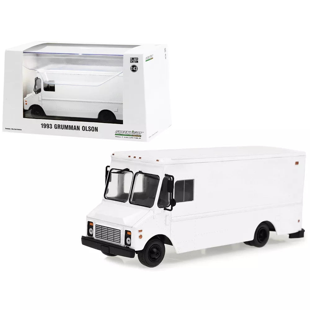 Greenlight 1993 Grumman Olson Van White 1/43 Diecast Model Car