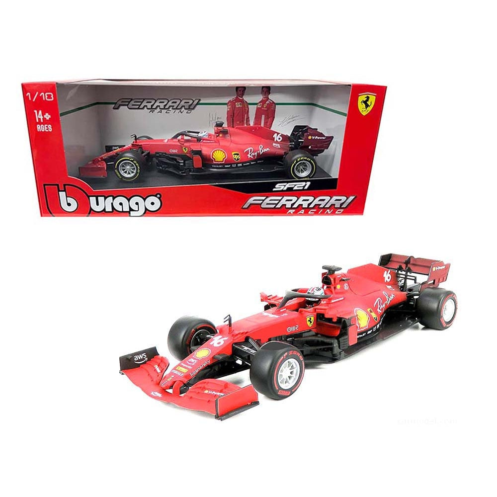 Bburago 1:18 2021 Ferrari SF21 Charles Leclerc #16 – Scuderia Ferrari Racing