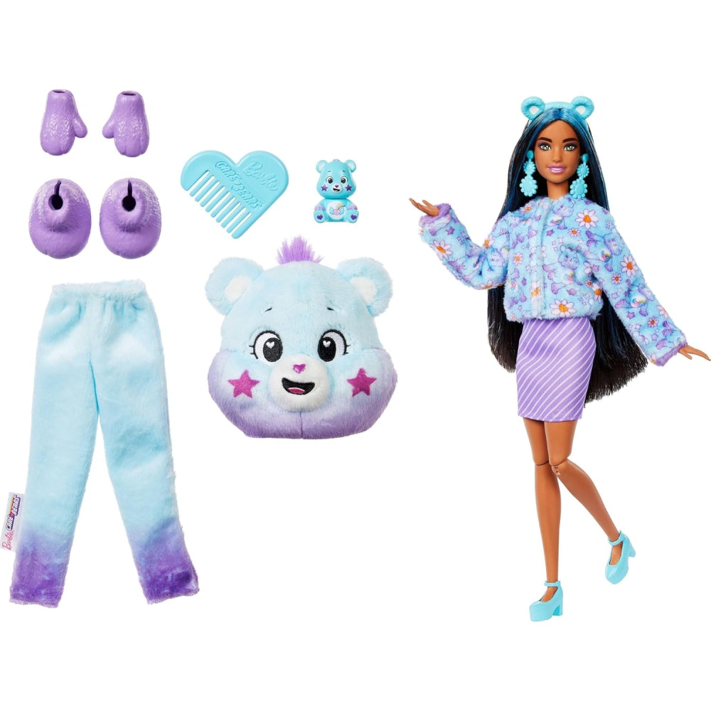 Barbie Cutie Reveal Care Bears Series 2 Doll & Accessories — 10 Surprise Reveal Playset (Choose Your Bear)