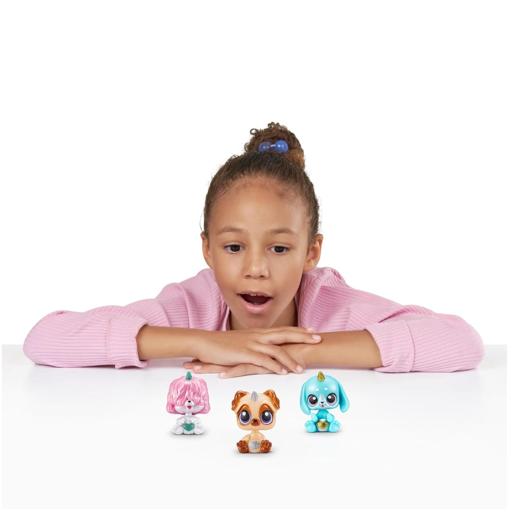 Rainbocorns Pocket Puppycorn 3-Pack – Mini Puppy Plush Unboxing Surprise Set by ZURU (Assorted)