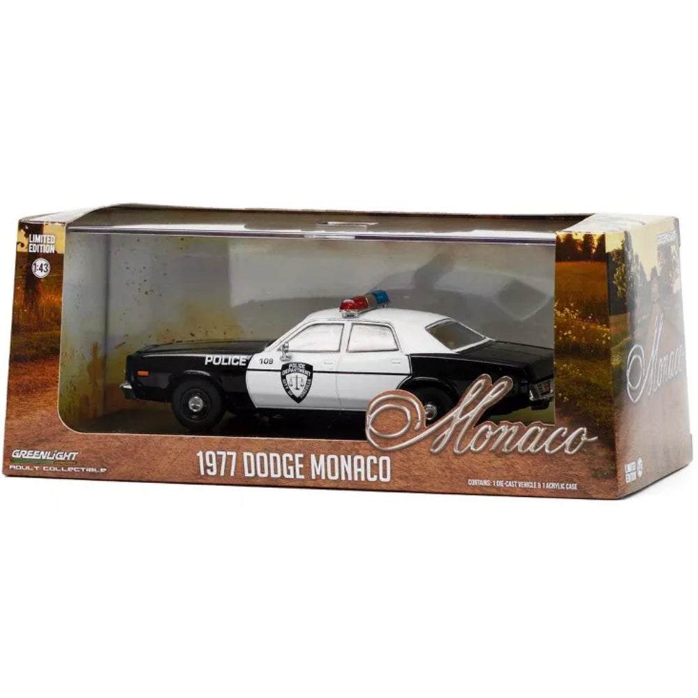 Greenlight 1977 Dodge Monaco White and Black "Police Department City of Roseville" 1/43 Diecast Model Car