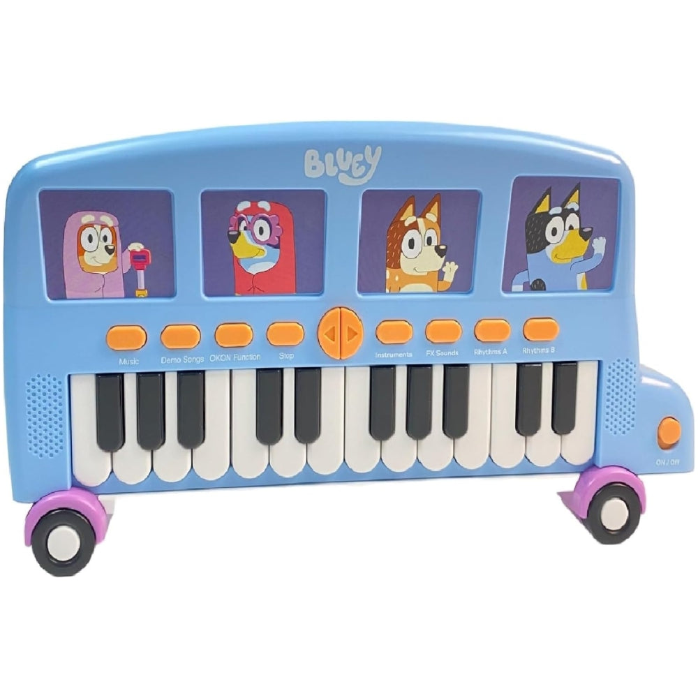 Bluey Bus Electronic Keyboard – Learn to Play Piano Music Toy for Kids & Preschoolers (Ages 3+)