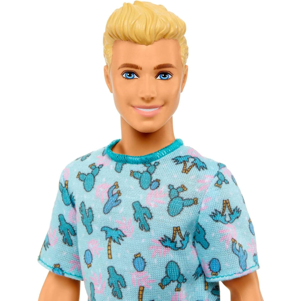 Barbie Fashionistas Ken Fashion Doll #211 with Blonde Hair, Blue Cactus Tee