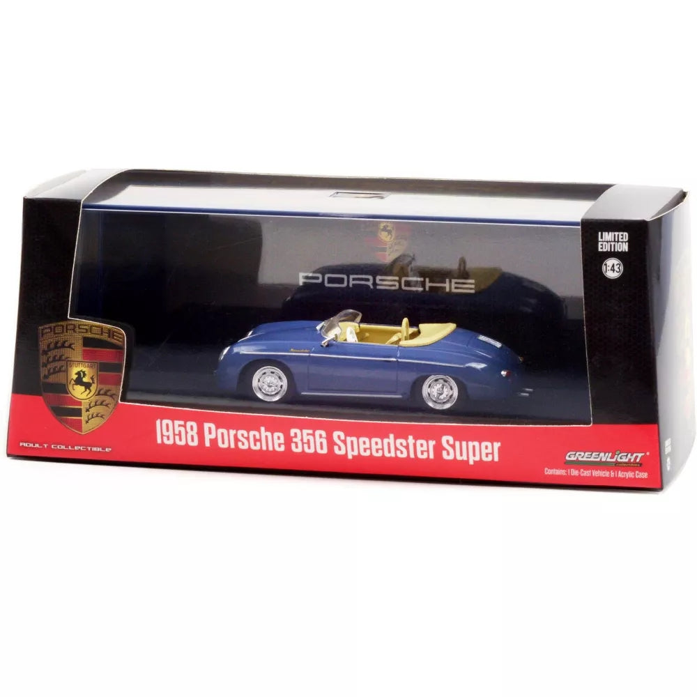 Greenlight 1958 Porsche 356 Speedster Super Aquamarine Blue 1/43 Diecast Model Car