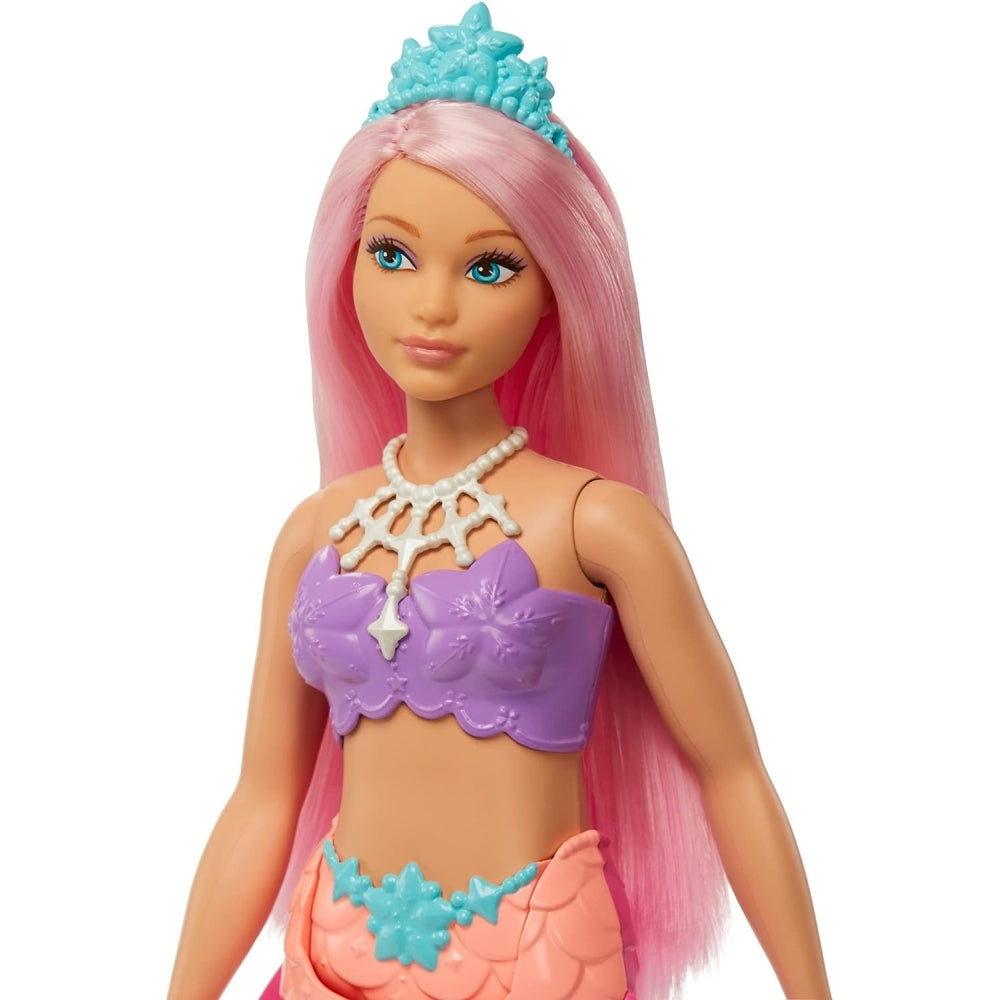 Barbie Dreamtopia Mermaid Doll with Curvy Body, Pink Hair, Pink Ombre Tail &amp; Tiara Accessory