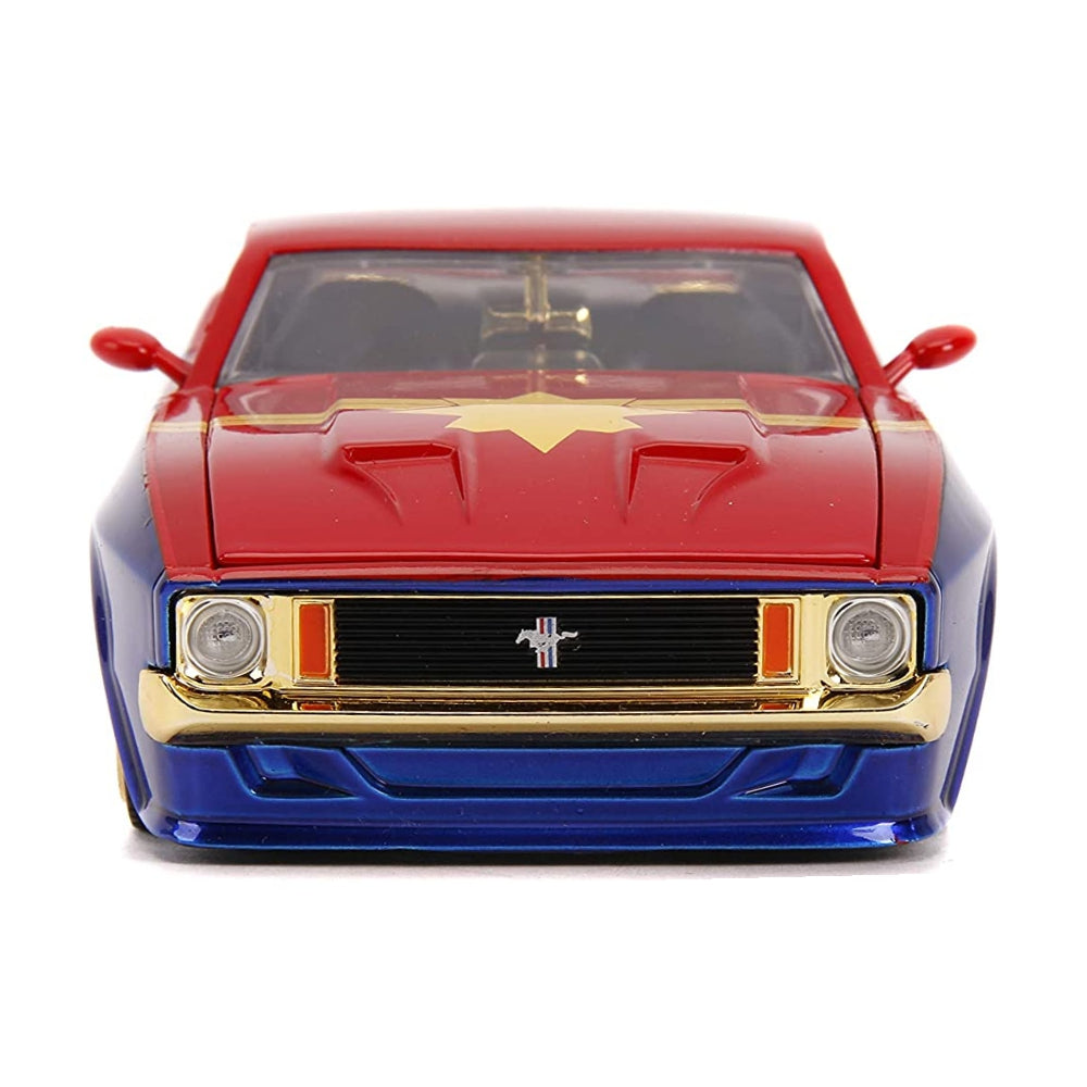 Jada 1:24 Diecast 1973 Ford Mustang Mach 1 with Captain Marvel Figure