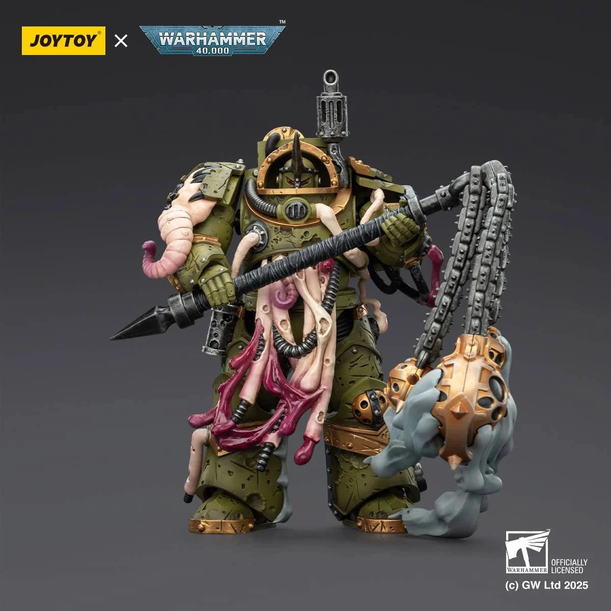 Joy Toy Warhammer 40K Death Guard Blightlord Terminator Action Figure with Flail