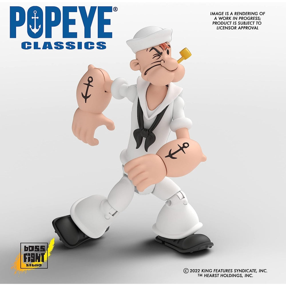 Popeye Classics Action Figure: Popeye White Sailor Suit