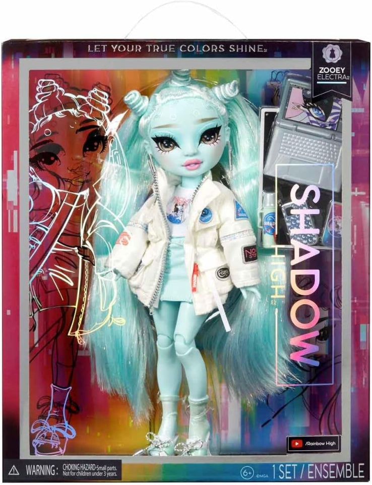 Shadow High Zooey Electra Rainbow High Doll – Light Green Fashion Doll with Outfit & 10+ Accessories (Assorted)