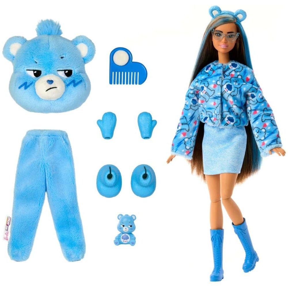 Barbie Cutie Reveal Care Bears Series Doll & Accessories — Plush Costume & 10-Piece Surprise Unboxing Playset (Ages 3+)