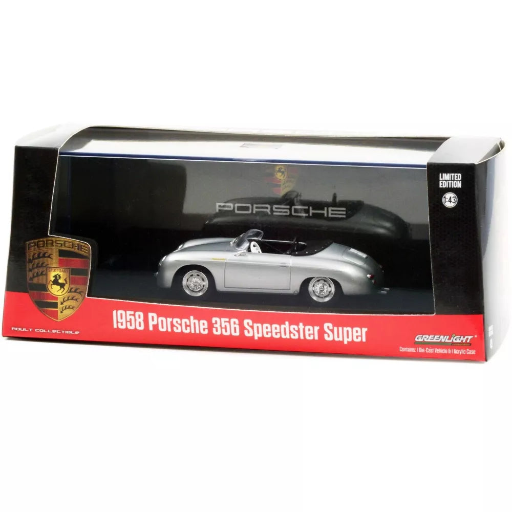 Greenlight 1958 Porsche 356 Speedster Super Silver Metallic 1/43 Diecast Model Car