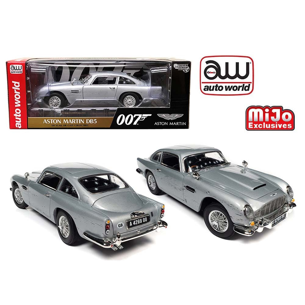 Auto World 1:18 MiJo Exclusives James Bond 007 “No Time To Die” Aston Martin DB5 Damaged with Bullet Holes