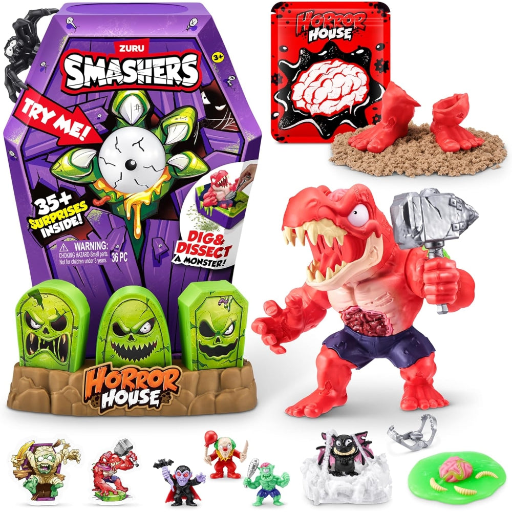ZURU Smashers Horror House Series 1 (Large) – Mystery Smash & Dig Monster Set with 35+ Surprises (Assorted)
