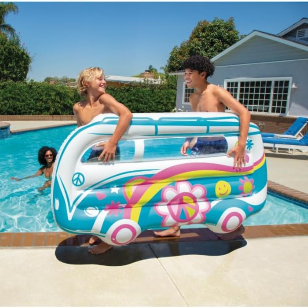 Intex Groovy Van Inflatable Pool Float – Retro Hippie Van Summer Float for Kids & Adults