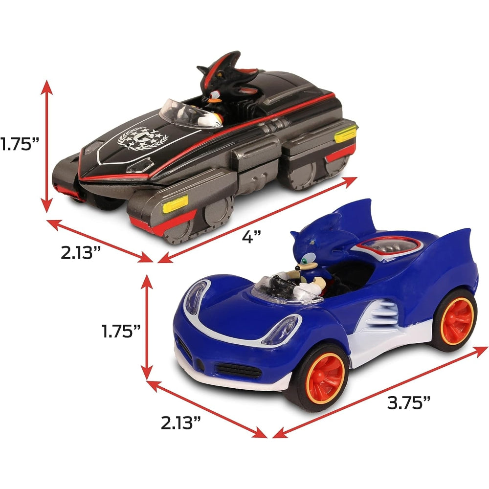 NKOK Sonic Transformed All-Stars Racing Pull Back Action, Two Vehicles