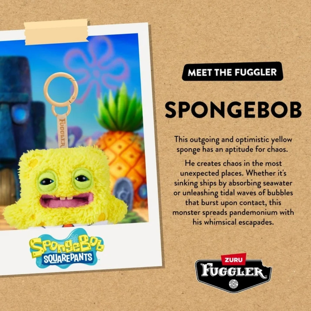 Fuggler SpongeBob SquarePants Key Ring Plush 5”