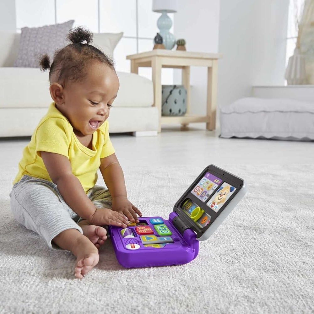 Fisher-Price Laugh &amp; Learn Baby Toy Click &amp; Learn Laptop Pretend Computer with Music and Lights