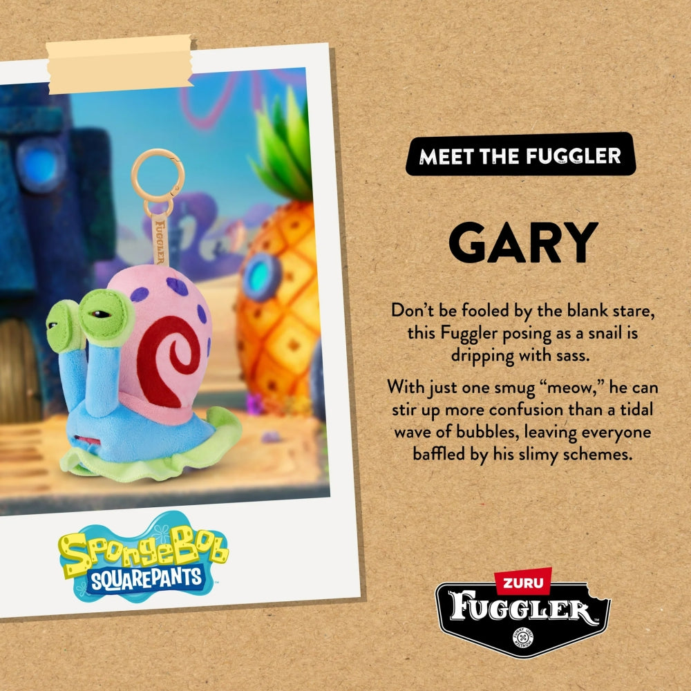 Fuggler SpongeBob Gary the Snail Key Ring Plush 5”