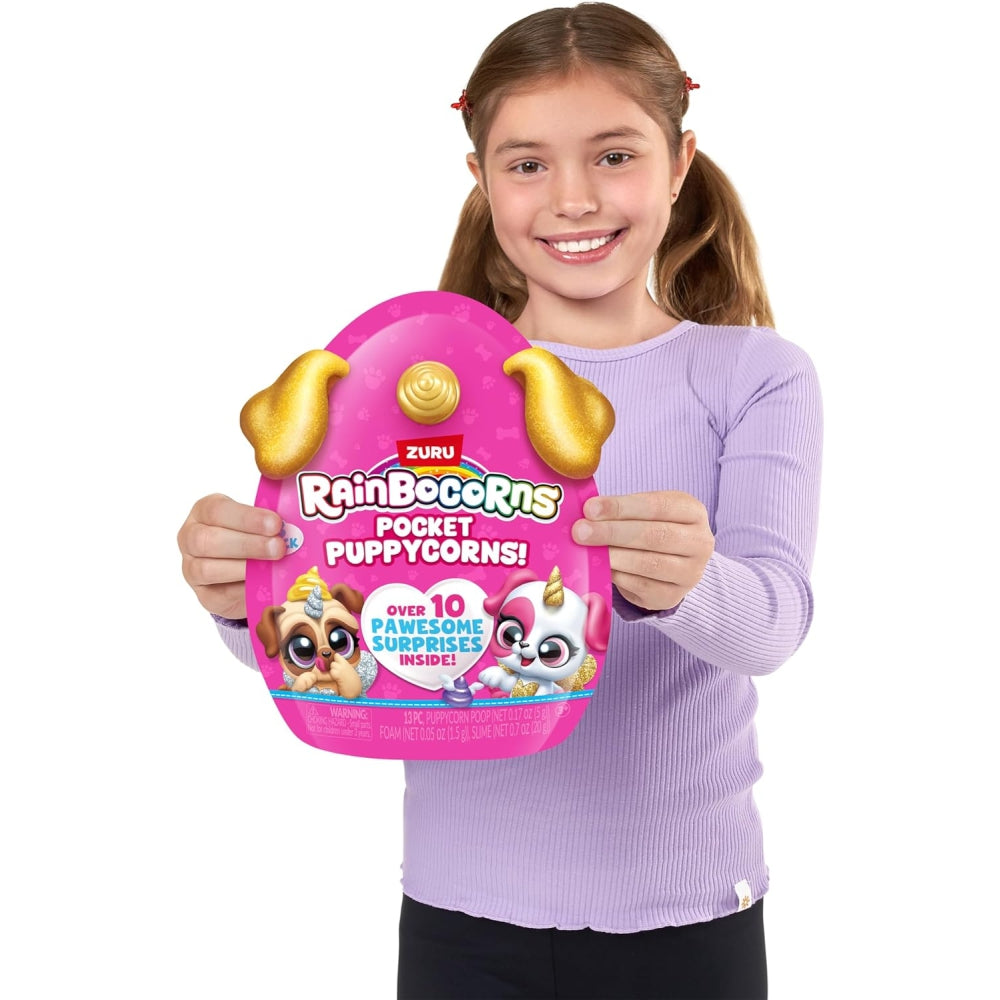 Rainbocorns Pocket Puppycorn 3-Pack – Mini Puppy Plush Unboxing Surprise Set by ZURU (Assorted)