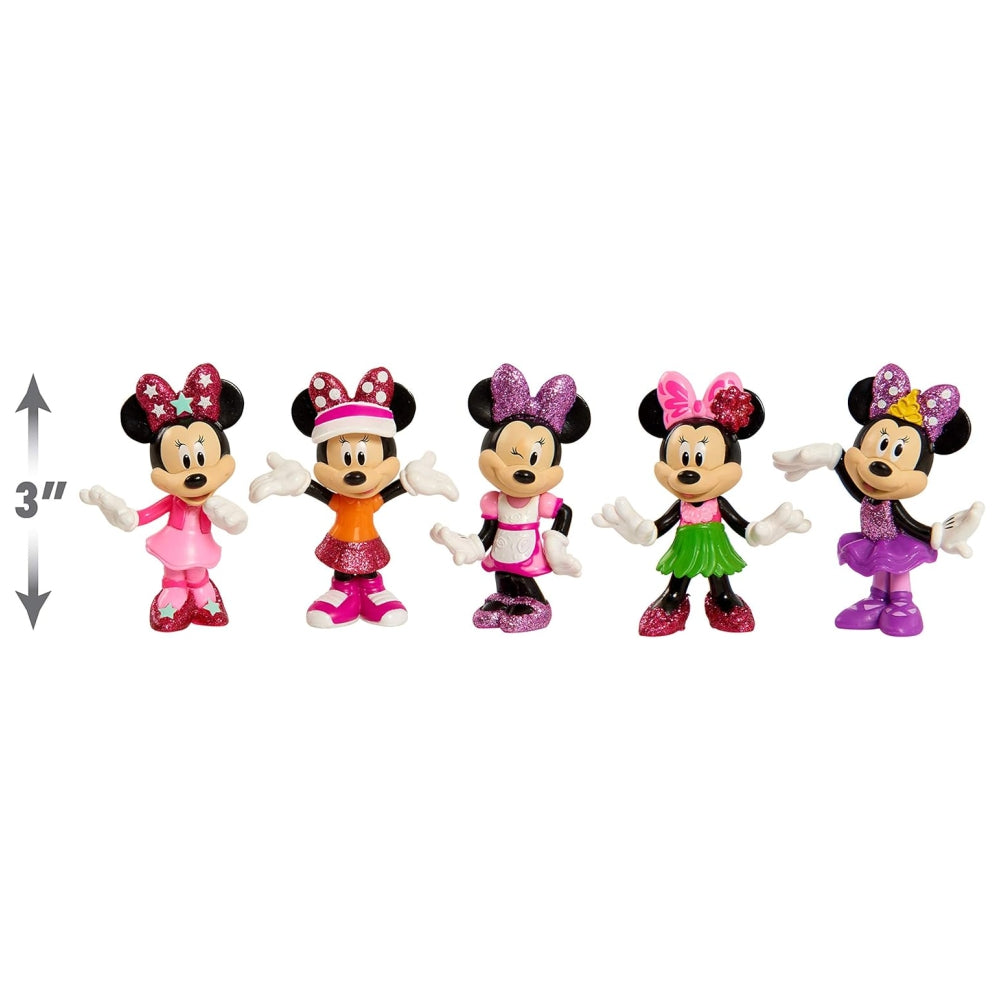 Disney Junior Minnie Mouse 3-inch Collectible Figure Set, 5 Piece Set