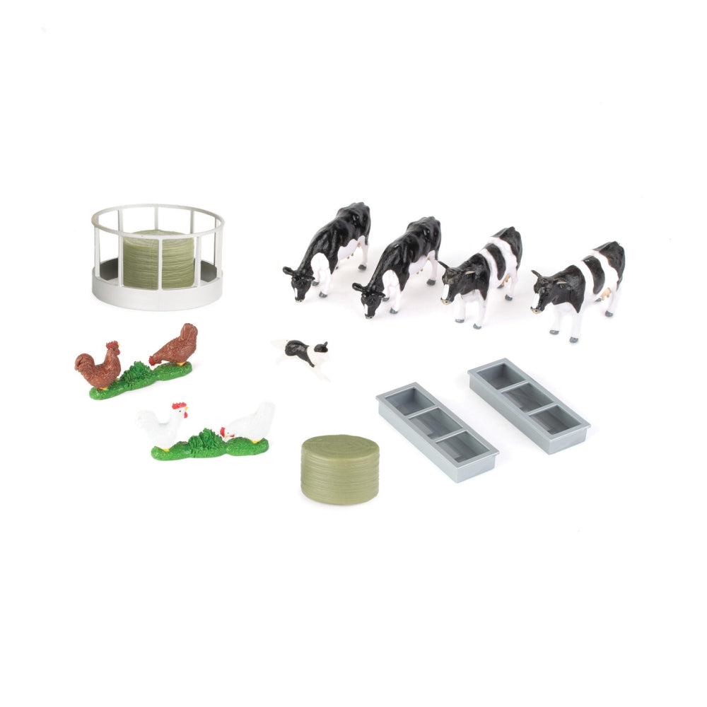 1:32 Livestock Building with Case SV340B Skid Loader and Accessories