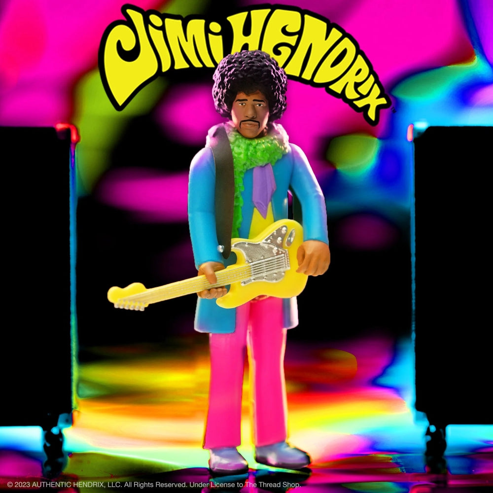 Jimi Hendrix ReAction Figure Jimi Hendrix Blacklight (Are You Experienced) Flocked Card