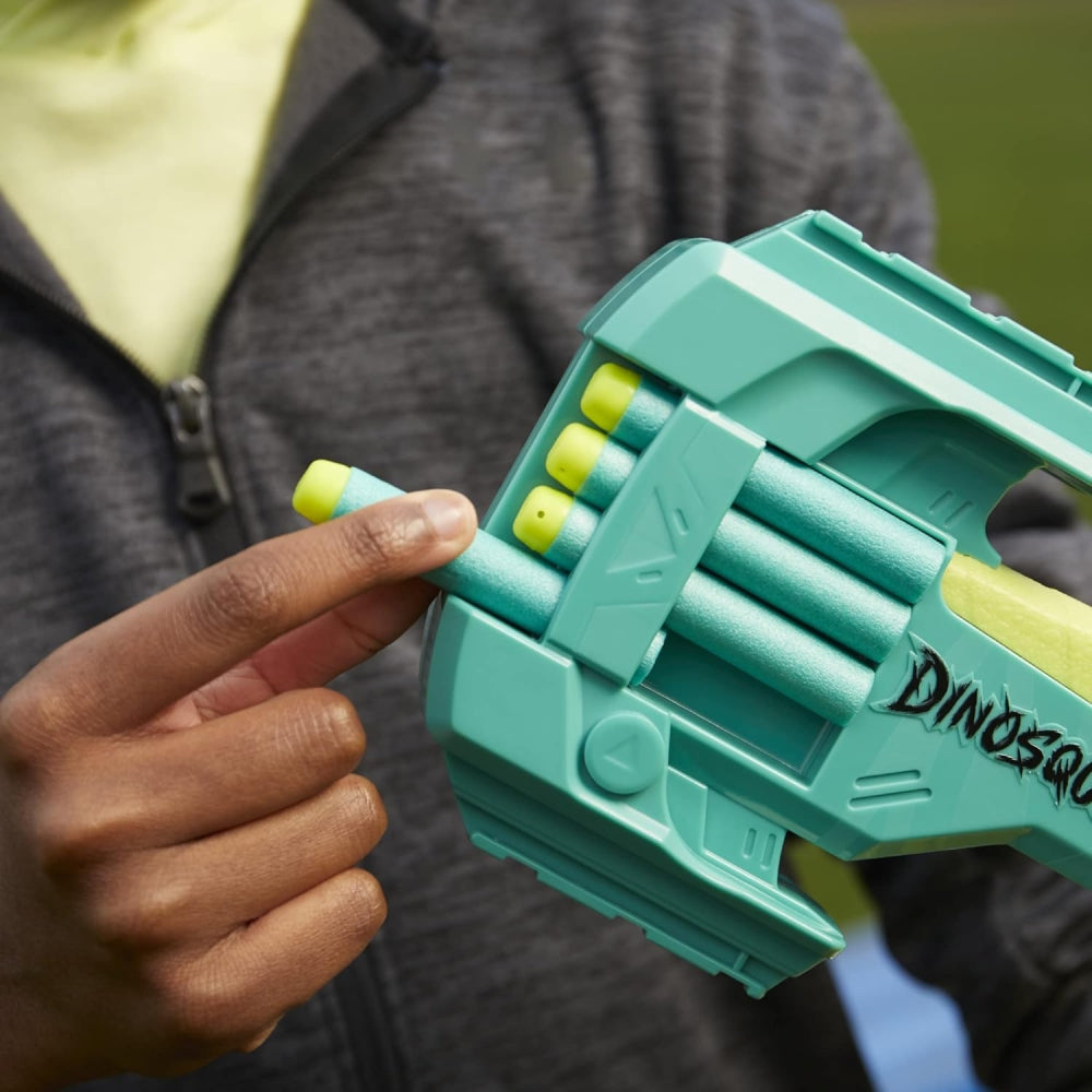 Nerf DinoSquad Armorstrike Dart Blaster – 8-Dart Drum + 16 Nerf Elite Darts