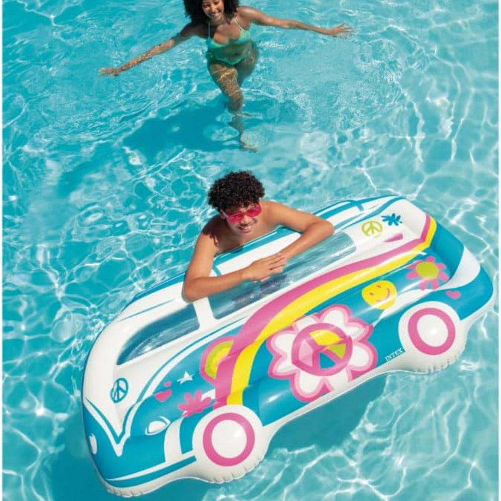 Intex Groovy Van Inflatable Pool Float – Retro Hippie Van Summer Float for Kids & Adults