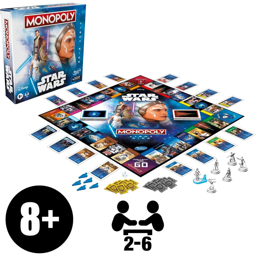 Hasbro Monopoly Star Wars Light Side Edition Board Game – Jedi-Themed Family Game for 2–6 Players (Ages 8+)