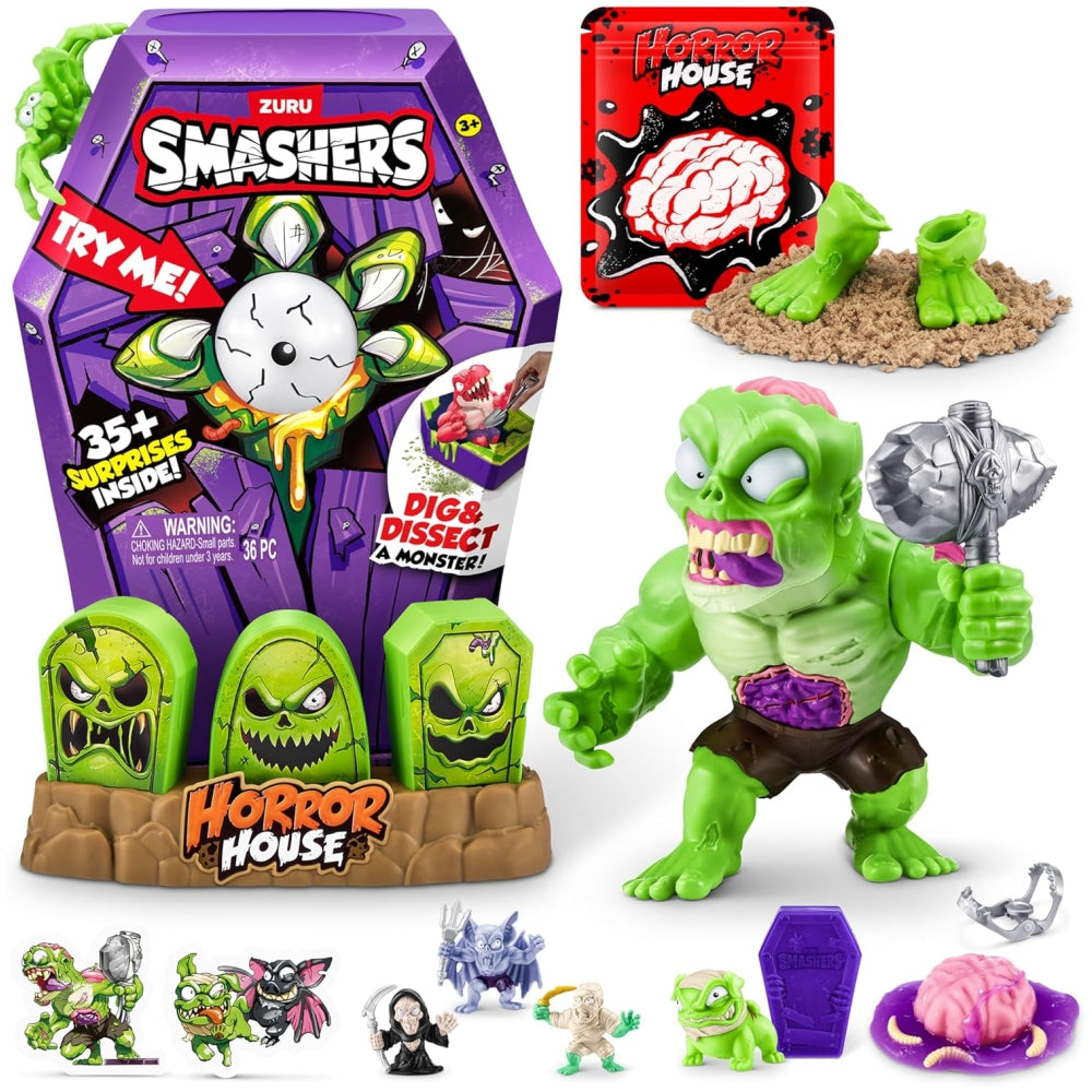ZURU Smashers Horror House Series 1 (Large) – Mystery Smash & Dig Monster Set with 35+ Surprises (Assorted)