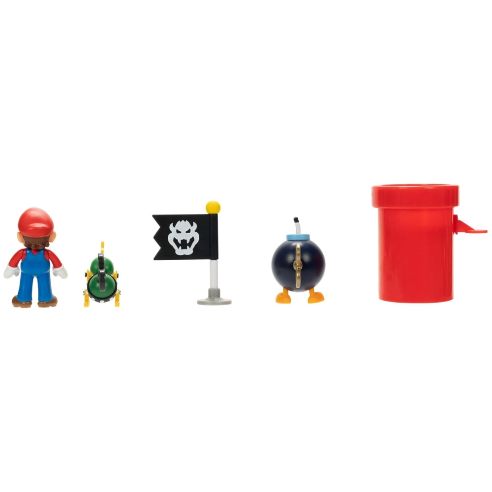 Super Mario 2.5″ Bowser’s Airship Deck Diorama Playset – Action Figures & Modular Playset