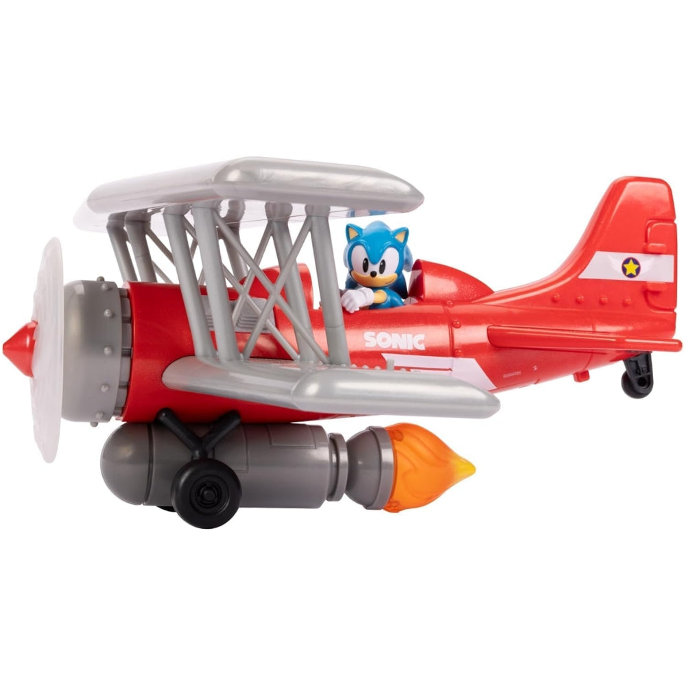Sonic The Hedgehog Tornado Biplane Playset – Includes 2.5” Sonic Figure, Lights, Sounds & Spinning Propeller