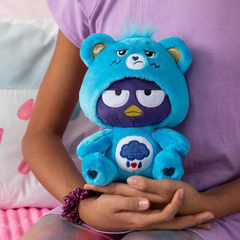 Care Bears x Hello Kitty Badtz-Maru as Grumpy Bear Plush 8” – Fun-Size Soft Stuffed Animal Toy (Ages 4+)