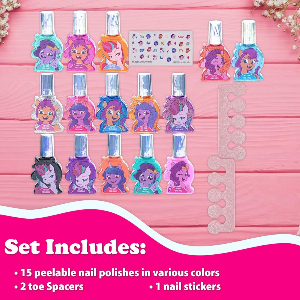 Townley Girl My Little Pony Non-Toxic Water Based Peel-Off Nail Polish Set for Girls