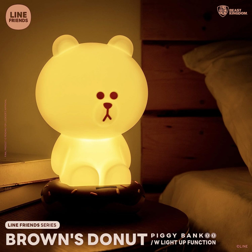 Beast Kingdom Line Friends: Brown&#39;s Donut Light-Up Vinyl Piggy Bank